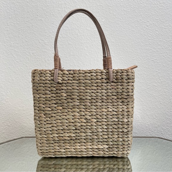 Vintage Y2K Beach Surf Volkswagen Bug Corn Husk Wicker Small Handbag Purse - Picture 6 of 13